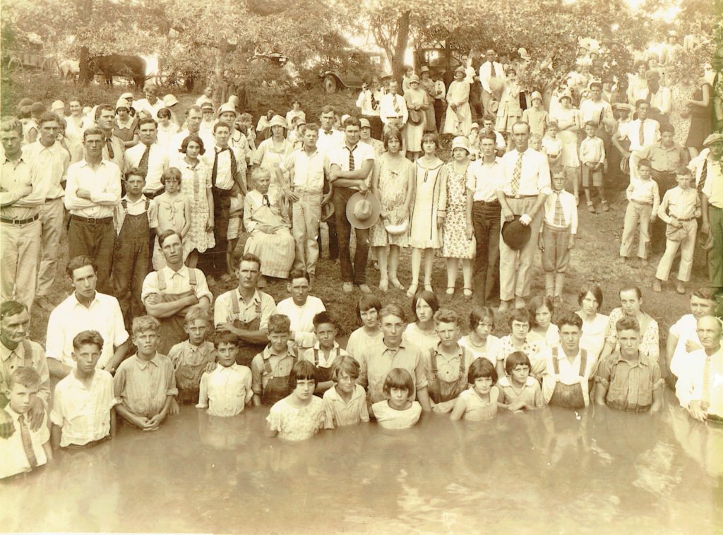 Custer City Baptist Church baptisms in 1929 near Calisburg, TX
